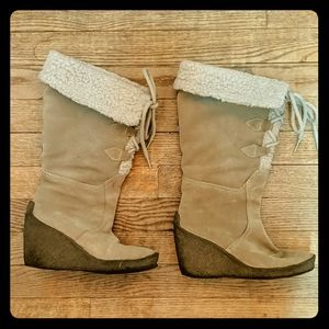Steve Madden lace-up wedge boot